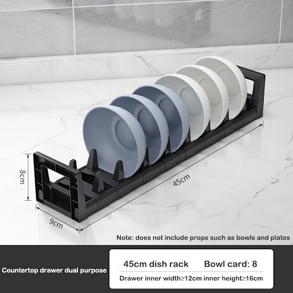 Metall köksredskap grytlock tallrikar disk avloppsställ Bowl Rack-40CM