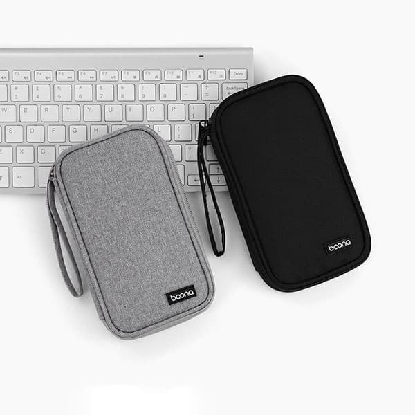 Elektronisk datakabel mini förvaringsväska multifunktionell resa gray single layer