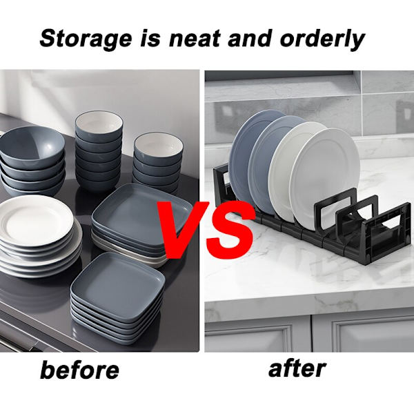 Metall köksredskap grytlock tallrikar disk avloppsställ Bowl Rack-40CM