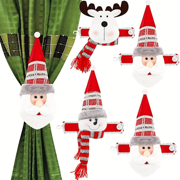 1 kpl jouluverhosolki, jossa lumiukko Söpö verhokoriste Luova verhosolki snowman 1PC