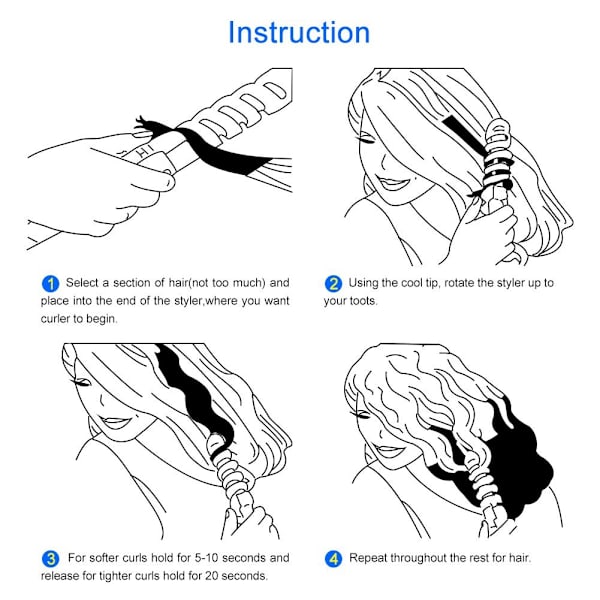 Hårrullare Magic Spiral Curling black