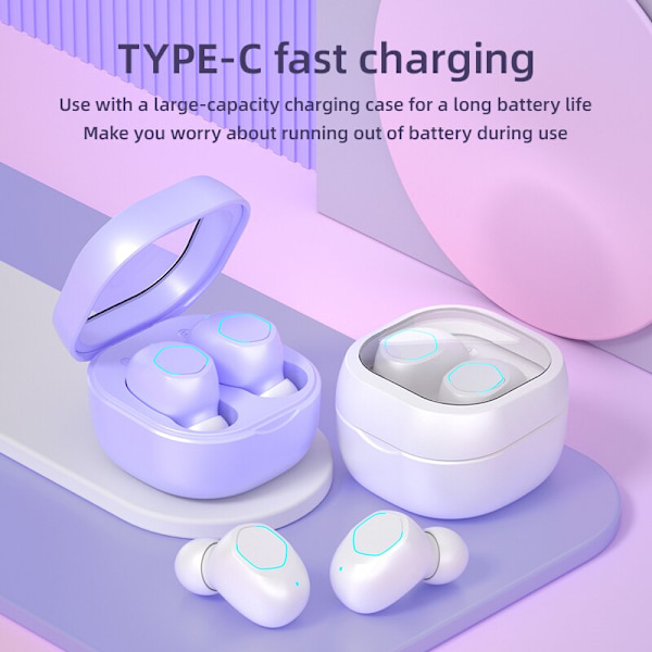 Trådløse Bluetooth 5.3-øretelefoner Sports-øretelefoner Headset purple