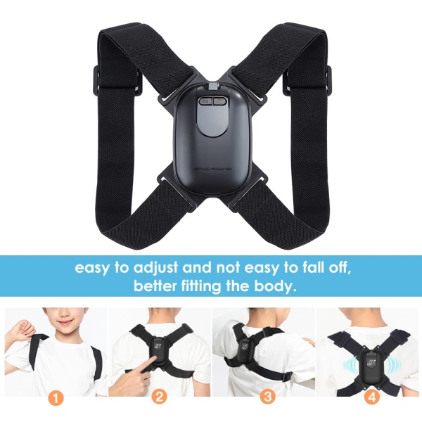 Smart Posture Corrector Usynlig Correction Belt Smart Sensor black 110*80*15mm