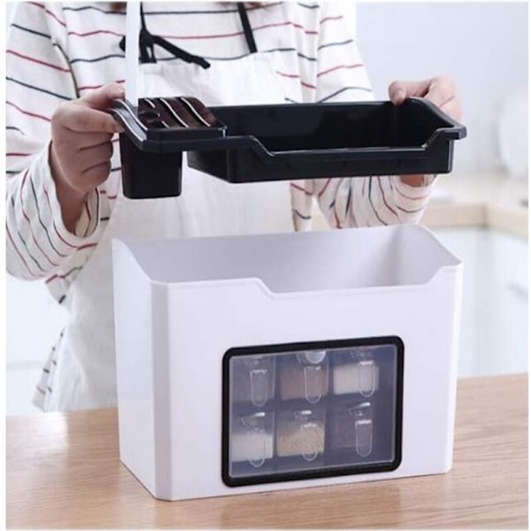 Køkken Spice Box Kombinationsholder Multifunktionsstativ white 34x21x16.5cm