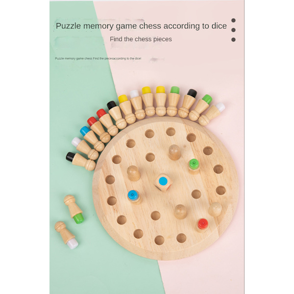 Træ Memory Match Stick Chess Fun Board Puslespil wood grain