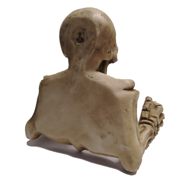 Luova kallo-patsasrullapaperipidike seinäkiinnitysveistos skeleton 19.5*13*18cm