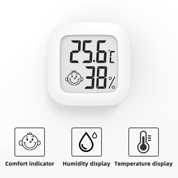 Mini LCD digital termometer elektronisk temperatursensor white 43 x43mm