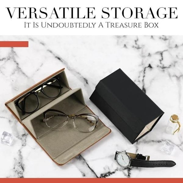 Aurinkolasit Organizer Taitettava Multi-Slot Silmälasien säilytys brown 2 pairs