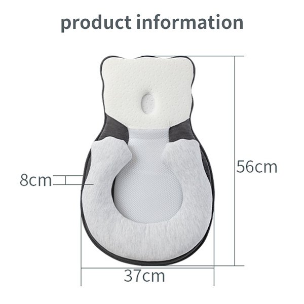 Muotoileva tyyny vastasyntyneiden pään uniasemointityyny coffee 56*37*8cm