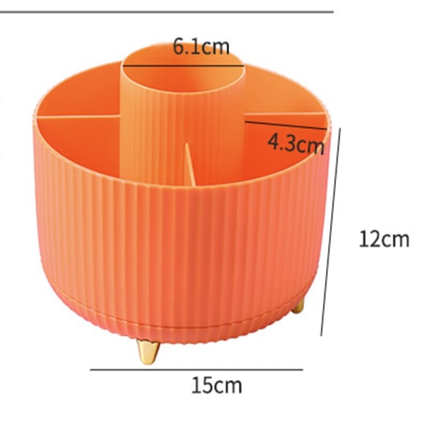 Pöytäkoneen pyörivä kosmeettinen harja, monitoiminen säilytyslaatikko orange