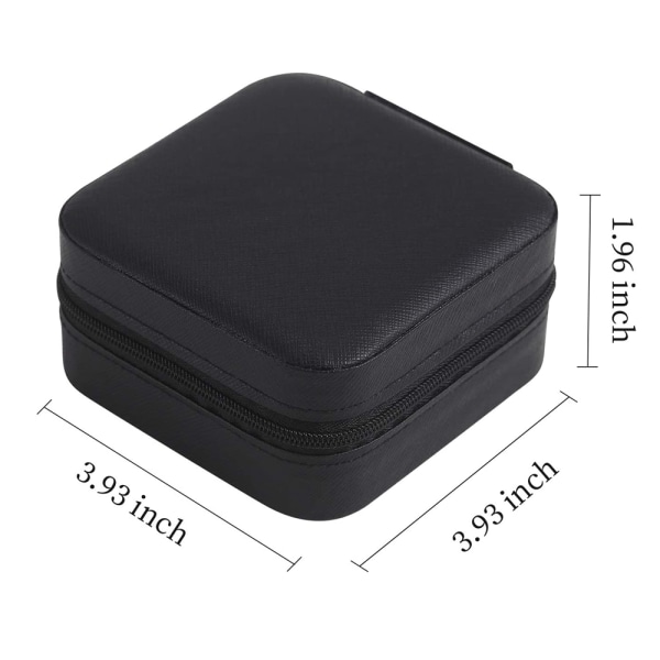 Bärbar Resor Mini Läder Smycken Ring Case pink 10*10*5cm