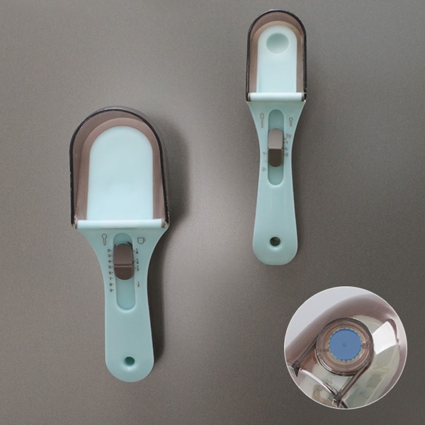Køkken Måleskeer Med Skala Plast Kaffeskeer blue 2pcs(small+large)