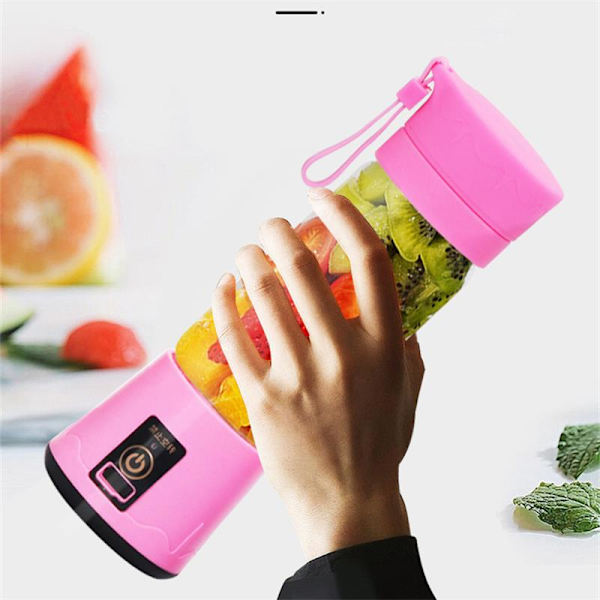 Mini Smoothie Blender Milkshake Cup Juice Mixer Uppladdningsbar pink 7.5*7.5*23cm