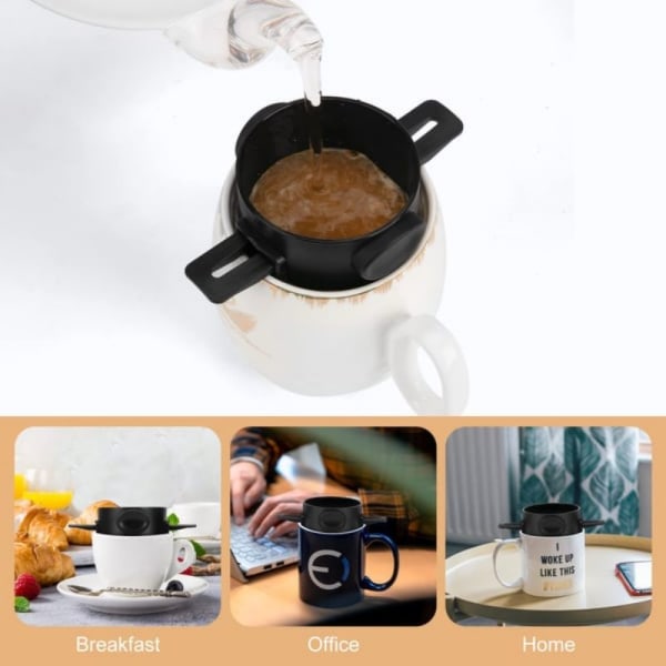 Kaffefilter Dropp Kaffe Te Hållare Återanvändbar Mugg Coffee Dripper Set black