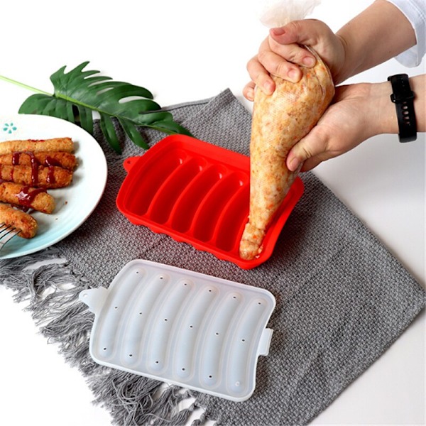 Silikonepølsemagerform DIY Silikone håndlavet form red 17.5*14cm