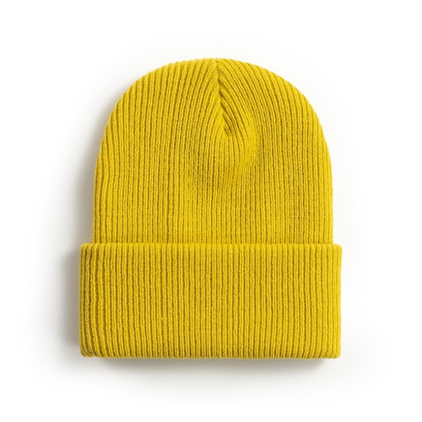 Varm strikkede huer Solid Unisex til kvinder Beanie uldblandinger Blød efterårs vinterhue Color 5