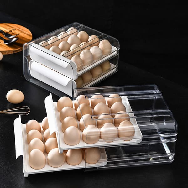 32 Grid Egg Låda Kylskåp Transparent förvaringsställ Grey
