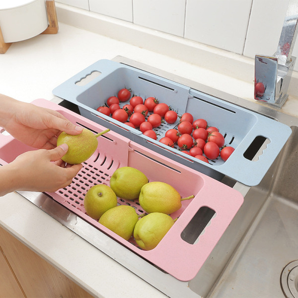 Justerbar frukttvätt Dish Disk Sink Avloppskorg green