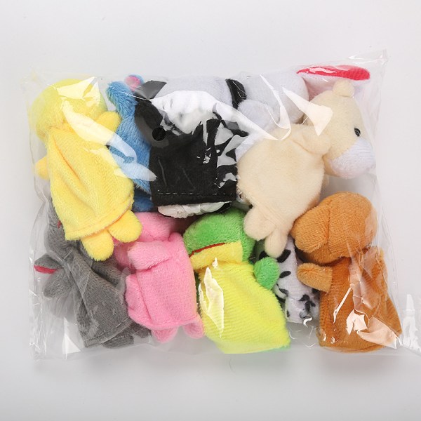 Tecknad Djurfamilj Fingerdocka Rollspel Pedagogisk leksak 10pcs