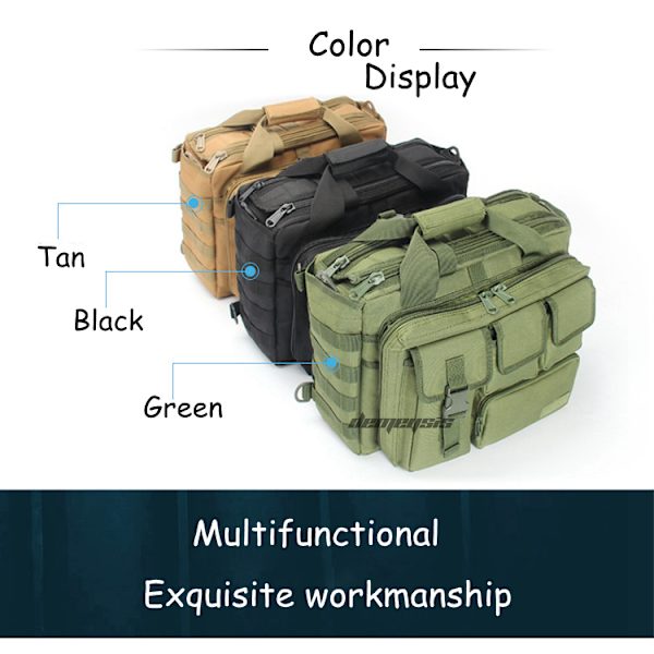 Militär taktisk handväska för bärbar dator army green 35*30*15cm