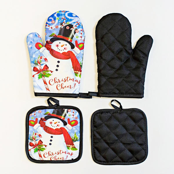 2st/ set Köks Anti-het Handskar Jul Mikrovågsugn Handske red Christmas Grids
