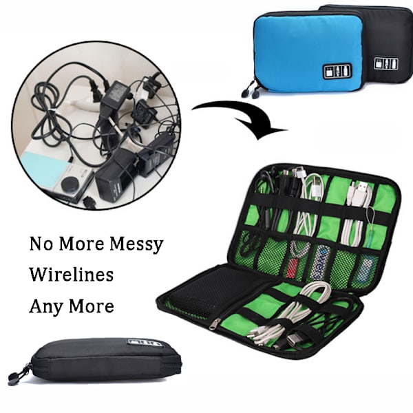 Outdoor Travel Kit Vattentät nylon kabelväska black 24*16*2.5cm