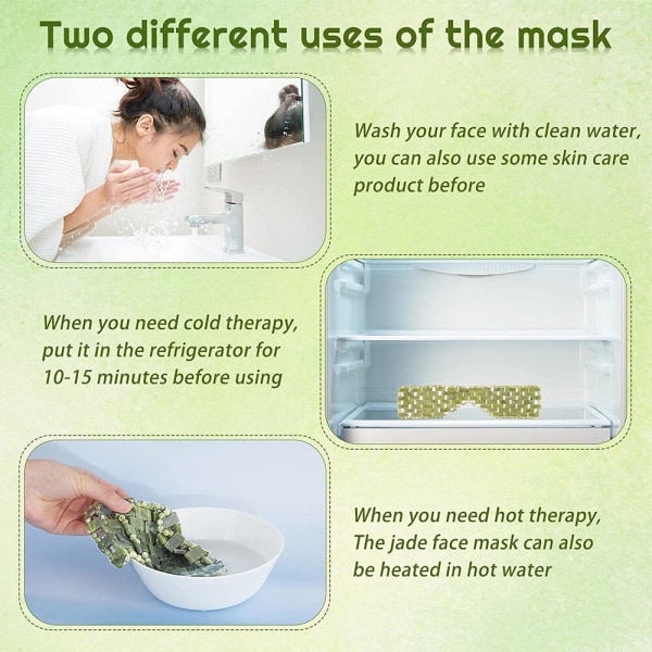 Natural Jade Eye Mask Cooling Sleep Eye Facial Spa Mask green 24.5*9.5cm