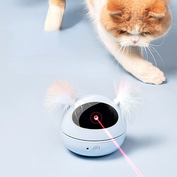 Infrarødt lys Pen Drilleri Cat Stick Feather Automatisk kattelegetøj pink 10*10*8.72CM