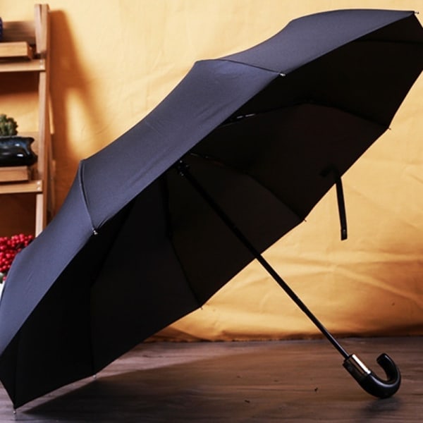 Lyx automatiskt paraply Regn Mörk Business Trä Solparaply C