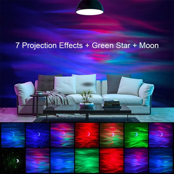 Star Projector LED Aurora Projektorer Galaxy Sky Moon Lamp white no bluetooth