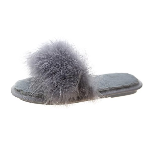 Kvinnors inomhuspälstofflor fjäderplattform white 39-40