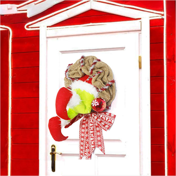 Jul Jute Design Hjem Hoveddør Elf Ben Krans Hoop colorful large
