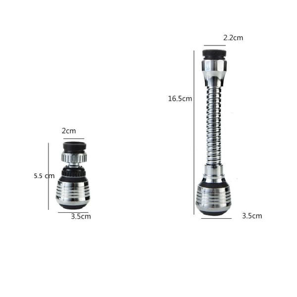360° rotera kökskran Vatten högtrycksmunstycke Long Nozzle  with Adapter