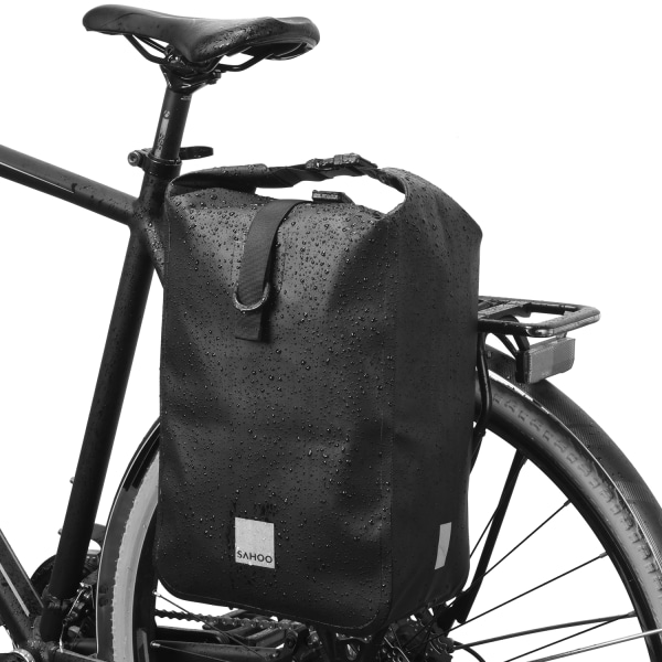 Vedenpitävä pyöräilypolkupyörän takaistuimen tavaratilalaukku 10L black 37 * 26 * 13 cm