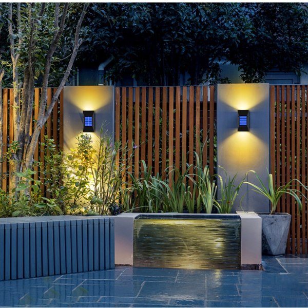 Utomhus Solar Lamp LED Solar Light Wall Street Light Lamp Garden Warm White 4PCS