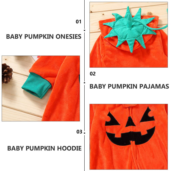 Halloween Pumpkin Baby Kids One Piece Pyjamas 80CM