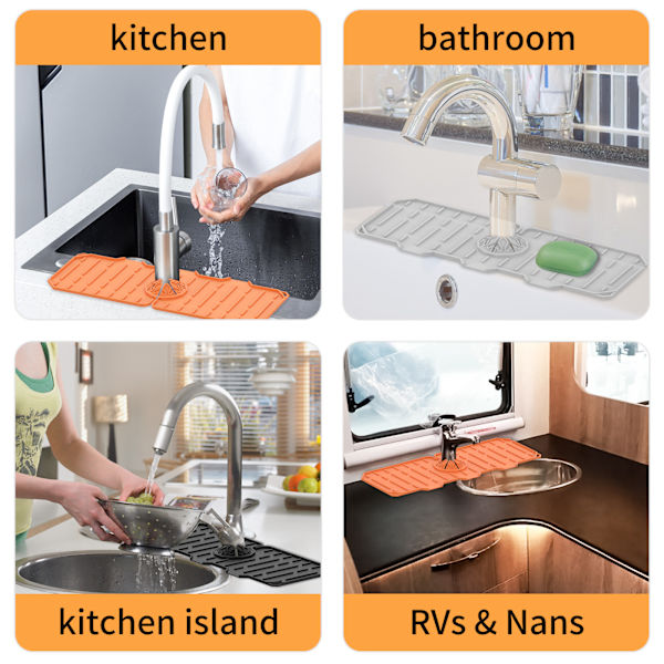 Køkken Vandhane Absorberende Mat Vask Splash Guard Silikone gray 360*135mm