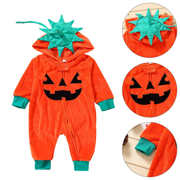 Halloween Pumpkin Baby Kids One Piece Pyjamas 70CM