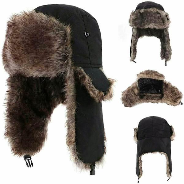 Herre Vinter Trapper Aviator Trooper Varm russisk vandtæt skihat navy