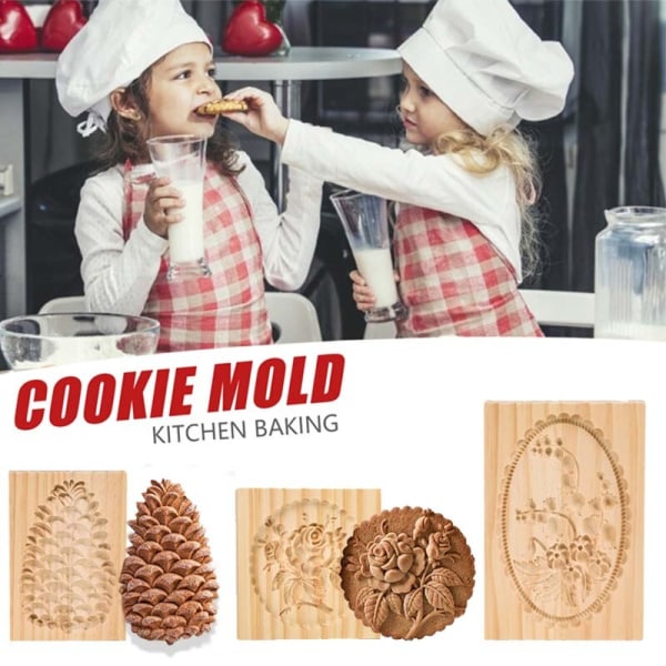 Mould för kakformar i trä pine cones