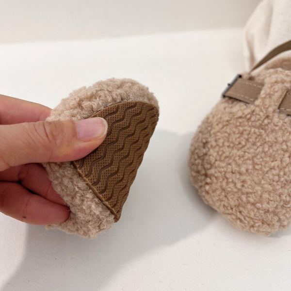 Lasten Fleece Elastiset Puukengät Baby Pojat Tytöt Pehmo Tohvelit Toddler apricot 34