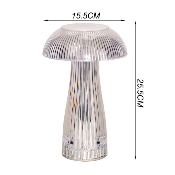 Creative Crystal Bordslampa Touch Mushroom Night Light USB 15.5*25.5cm