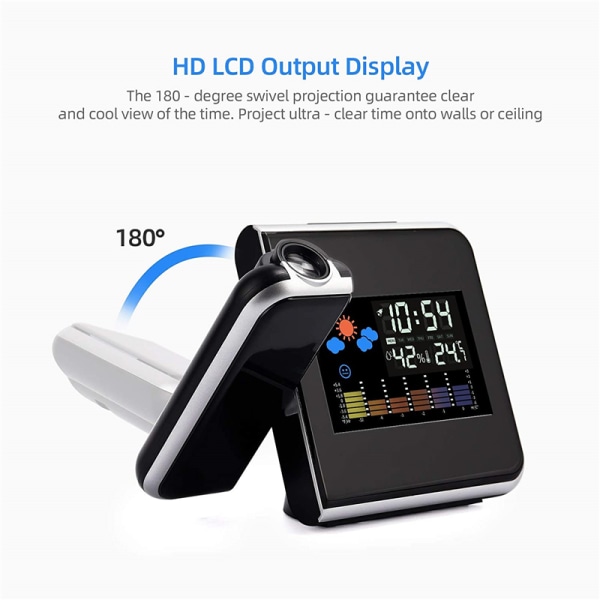 LED Digital Smart Alarm Clock Elektronisk USB black 150*62*110MM