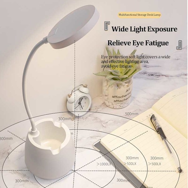 Bordlampe USB Charging Touch Bøjelig skrivebordslampe white 3600mAh