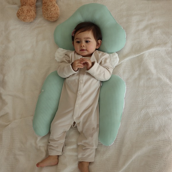 Babypude Honeycomb åndbar Newborn Head Positioner green with fixed column