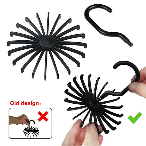 360 Rotate Tie Hanger Plast Portable Tie Rack black 11X3.8X11CM