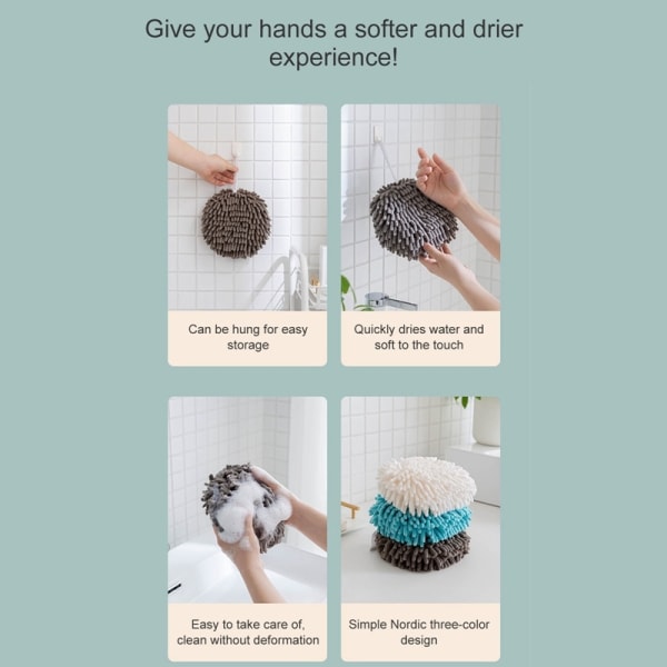 Superabsorberende håndklæde badeværelse køkken hængende viske håndklæde gray