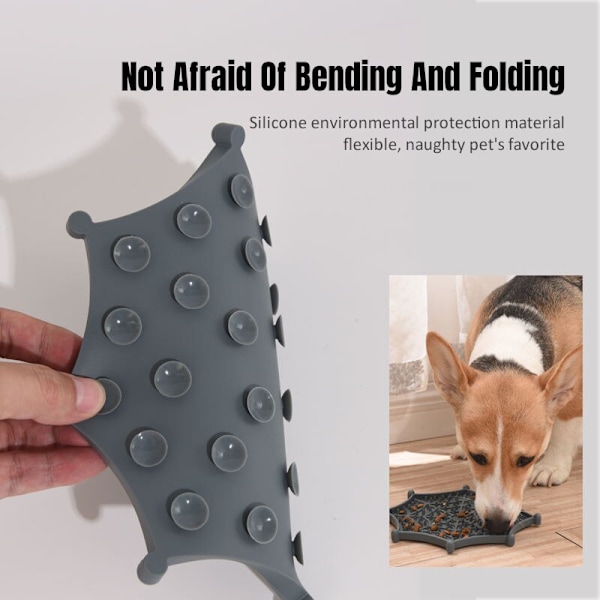 Slower Feeder Licky Mat Til Puppy Kitten Silikonedispenser gray 21.1*21.1cm