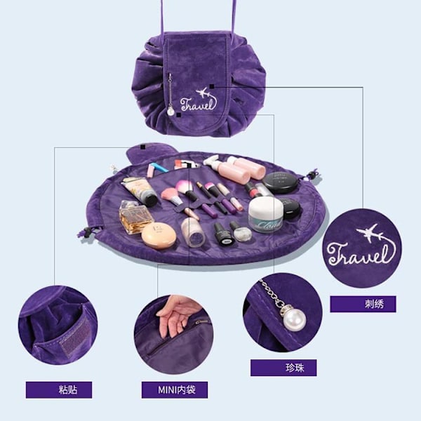 Kosmetisk rejseopbevaringstaske Makeuptaske til kvindelig makeup-pose red 52*52cm