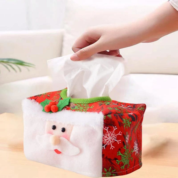 Jule dekorative julemandsvævssæt toiletpapirpose red 16*10cm